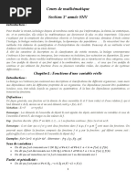 Cours de maths 1° année SNV