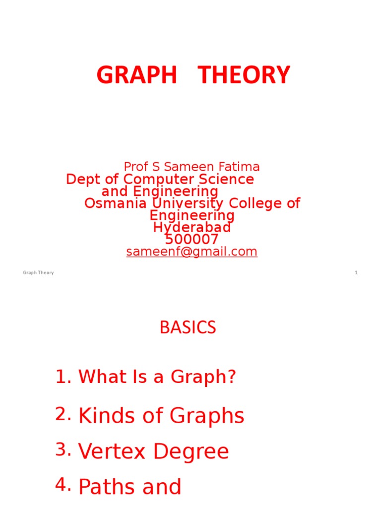 Introduction to Graph Theory Concepts | PDF | Vertex (Graph Theory ...