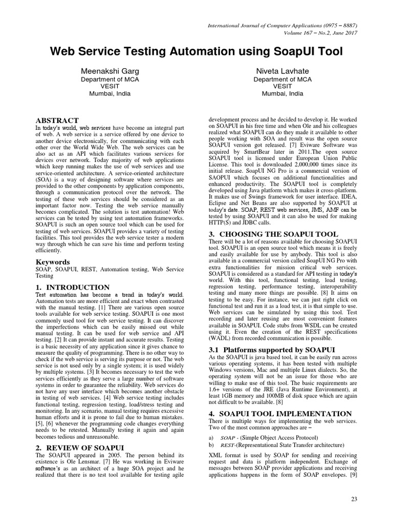  Service Testing Automation Using SoapUI Tool PDF  Service
