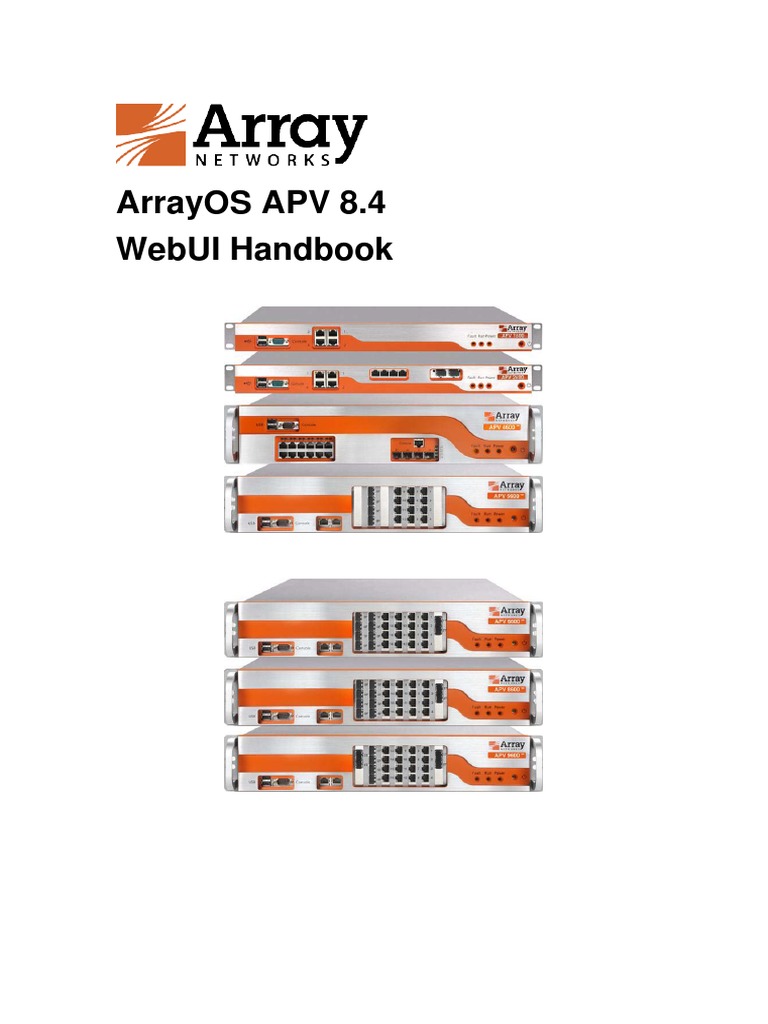 Array Network - Webui | PDF | Ip Address | Computer Network