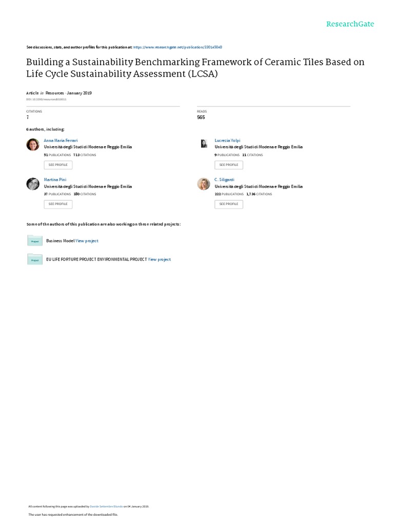 Building A Sustainability Benchmarking Framework PDF | PDF | Life Cycle ...