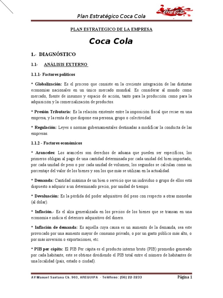 PlanEstrategicoCocaCola 2025 PDF Producto Interno Bruto Inflación