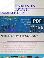 Differences Between International & Domestic HRM