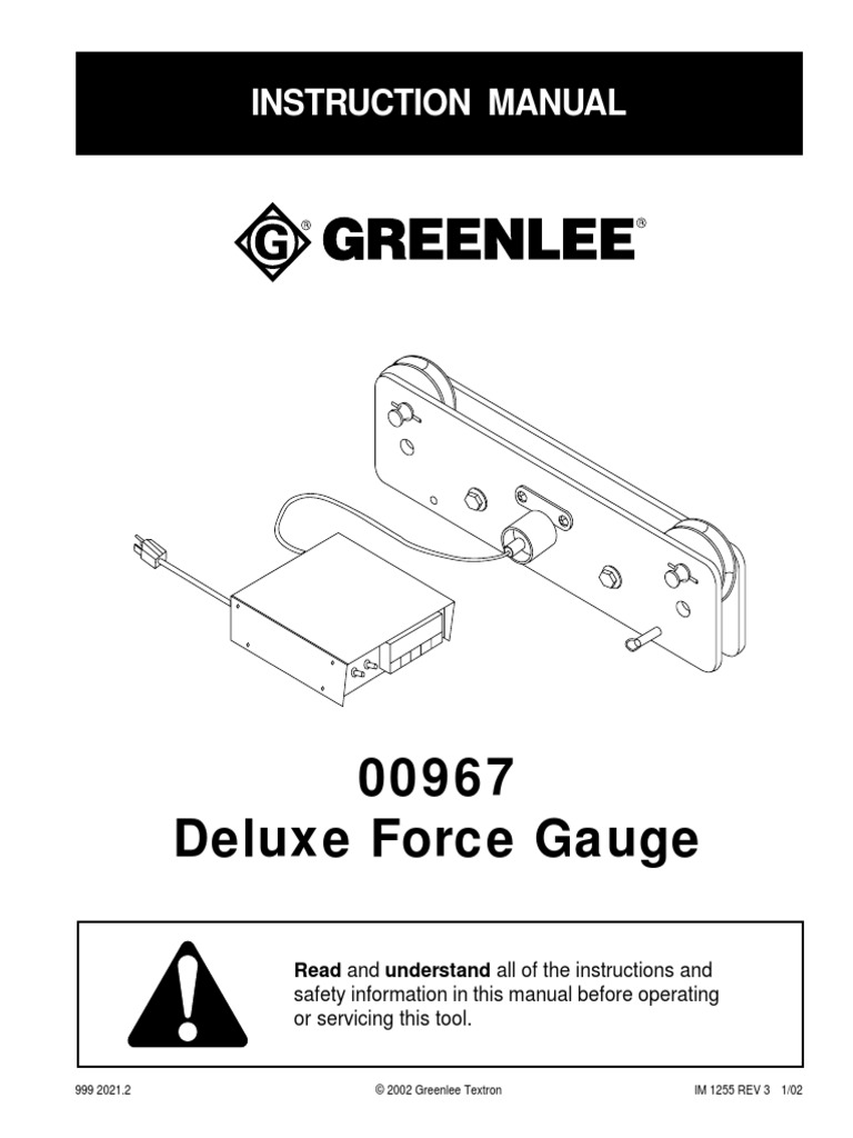 Deluxe Force Gauge Instruction Manual PDF Electrical Connector Electronics