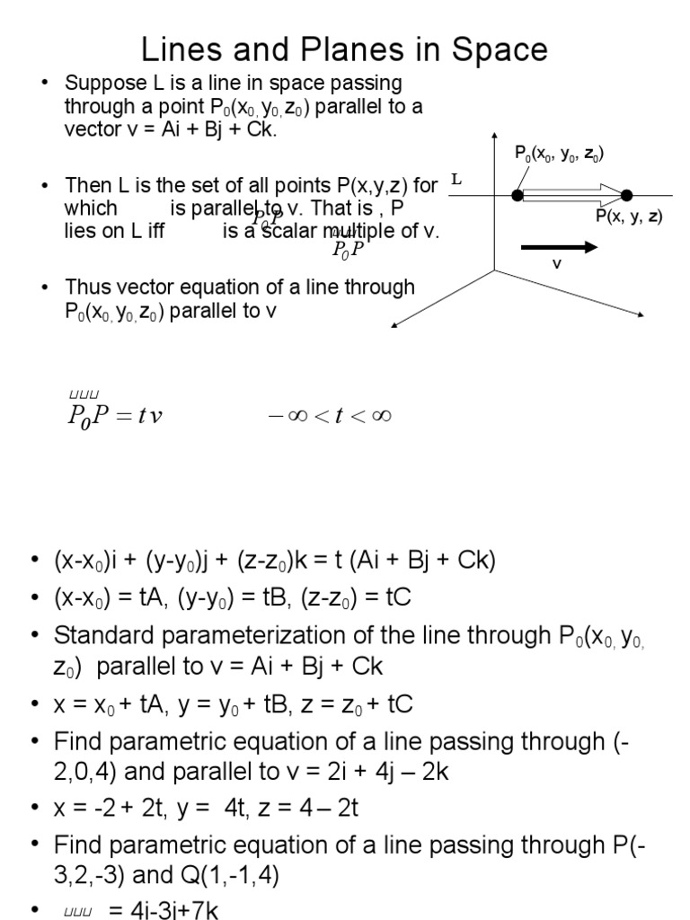 Lines and Planes in Space PPTV T PDF Derivative Divergence