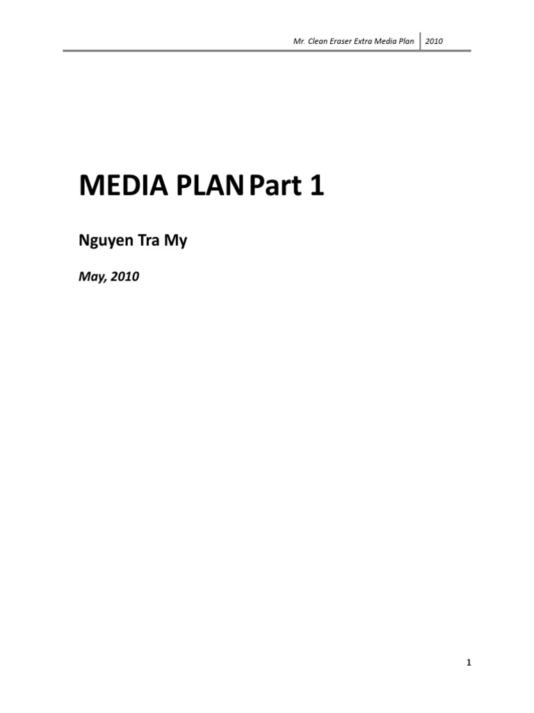 Media Plan Part 1 | PDF | Brand | Advertising