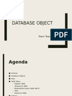 Database Object: by Team Teaching