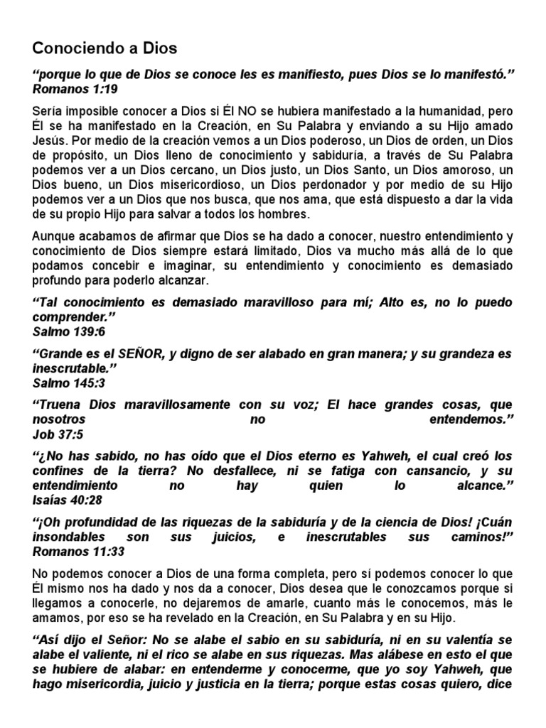 Conociendo A Dios | PDF | Dios | David