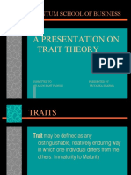 A Presentation On Trait Theory: Quantum School of Business