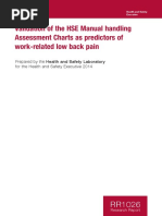 Validation of The HSE Manual Handling Assessment Charts As Predictors of Work-Related Low Back Pain