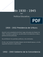 1930 - 1945 Política Educativa Argentina