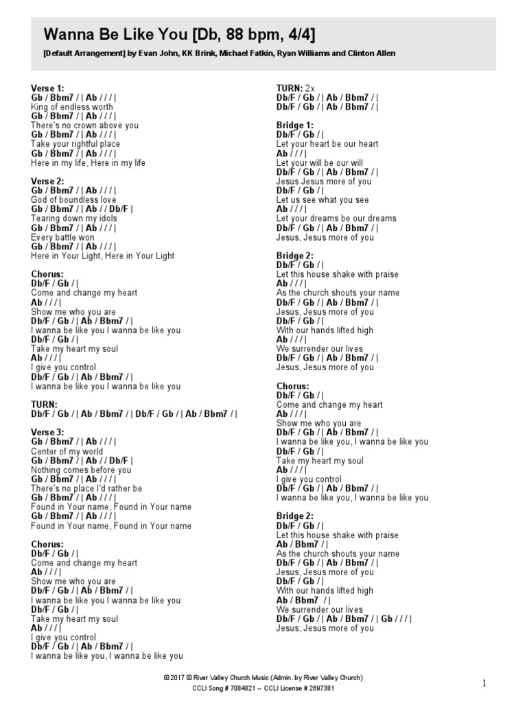 Wanna Be Like You Db Bpm 4 4 Musical Forms Songs