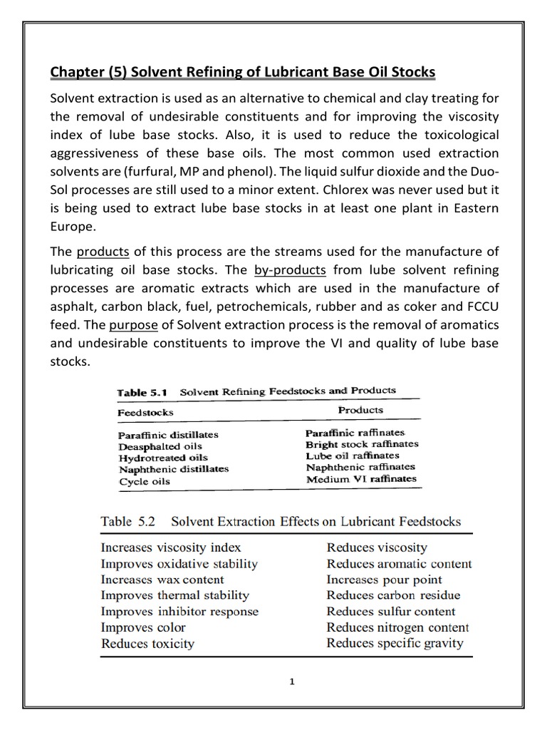 Solvent Refining of Lubricant Oils | PDF | Oil Refinery | Evaporation