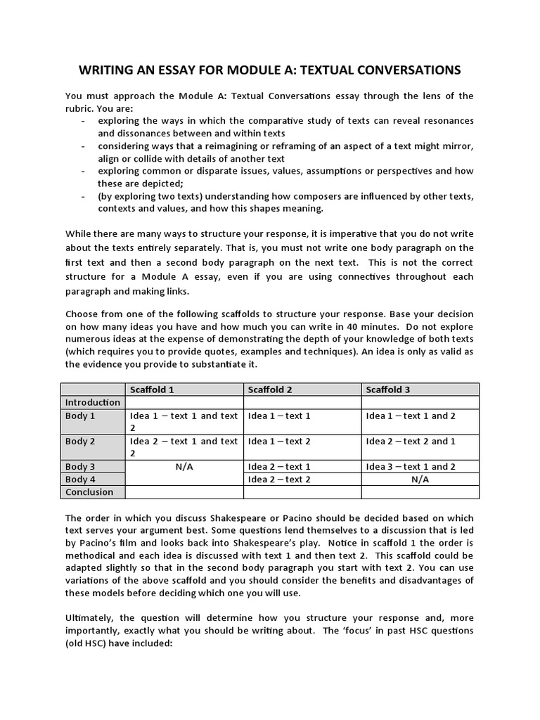Module A Essay Writing Guide | PDF | Essays | Sentence (Linguistics)