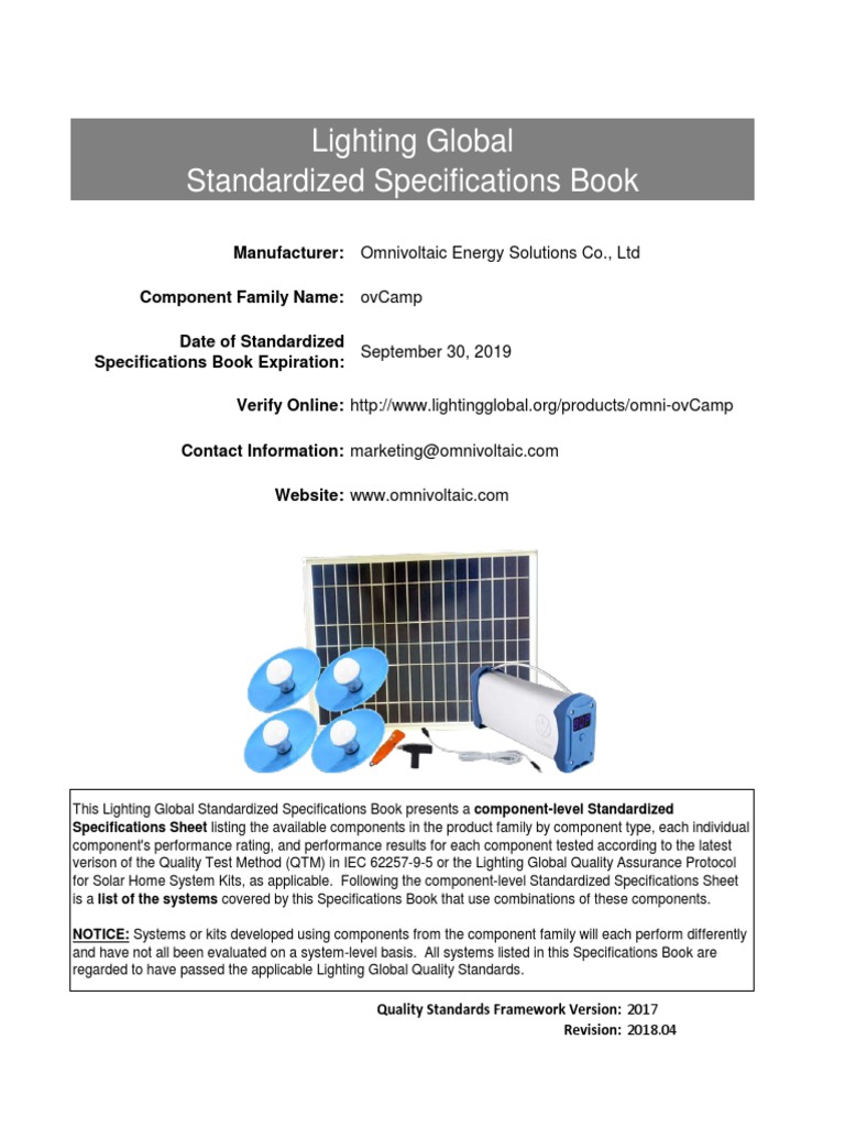 Omnivoltaic Solar Specifications Overview | PDF | Incandescent Light ...