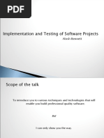 Implementation and Testing of Software Projects