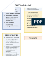 SWOT Analysis - Self: Strengths