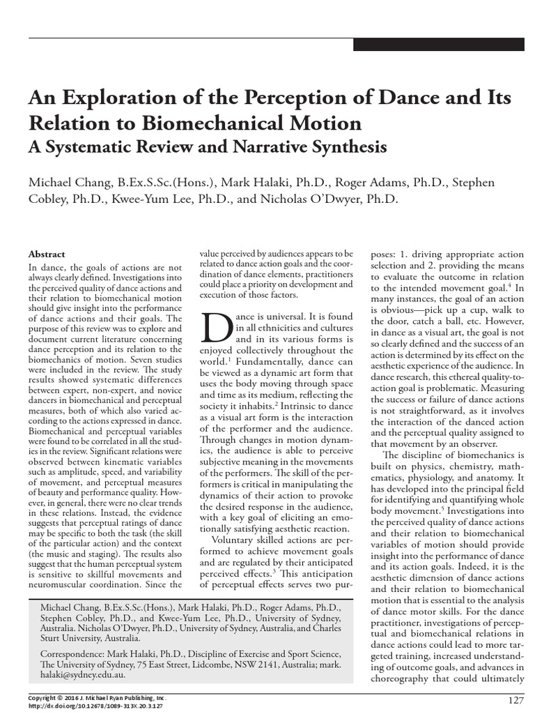 An Exploration of The Perception of Dance and Its Relation To ...