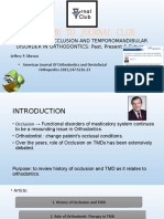 Welcome To Journal Club: Evolution of Occlusion and Temporomandibular DISORDER IN ORTHODONTICS: Past, Present & Future