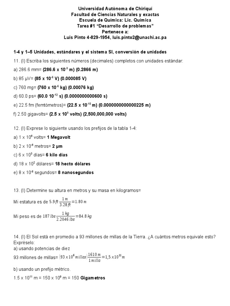 Cuanto Equivale 1 Milla En Kilometros Tarea #1 Desarrollo Del Los Problemas 11 Al 23 | PDF | Unidad Astronómica |  Kilogramo