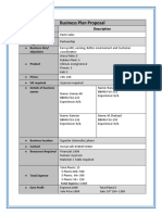 Business Plan Proposal: Content Description