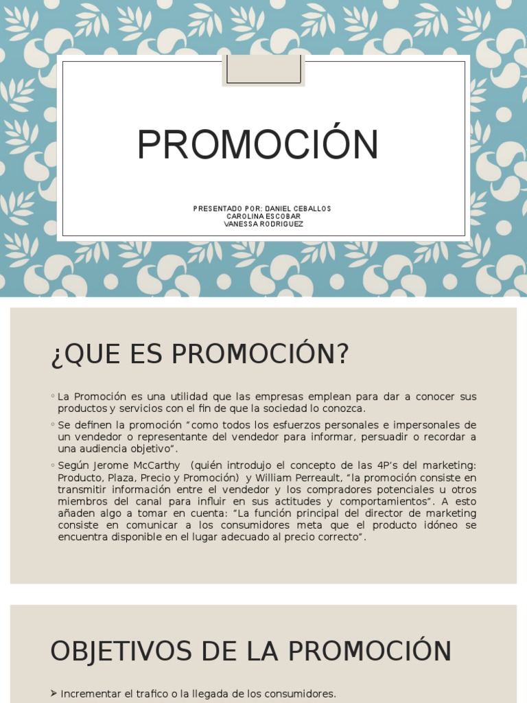 Estrategias y Objetivos de Promoción | PDF