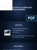 Introduction To Computer Programming
