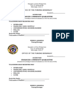 Enhanced C Ommunity Quarantine: Office of The Punong Barangay