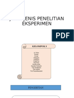 Jenis-Jenis Penelitian Eksperimen