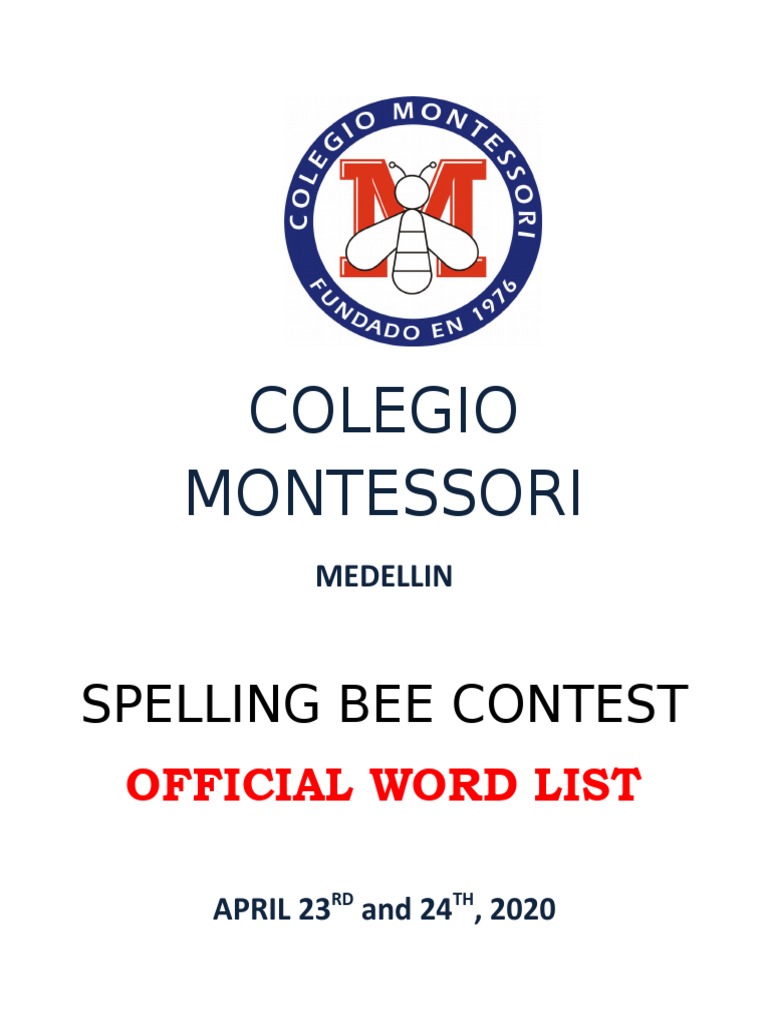 A6d9e SPELLING BEE OFFICIAL LIST 2020 Final | PDF | Nature