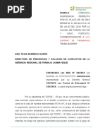 Carta Comunicado Suspension Perfecta de Labores Por Cese 