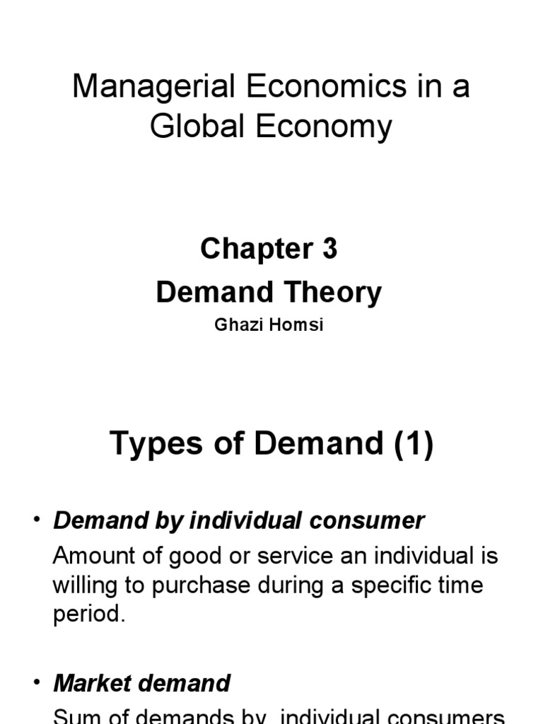 Demand Theory in Managerial Economics | PDF | Demand Curve | Demand