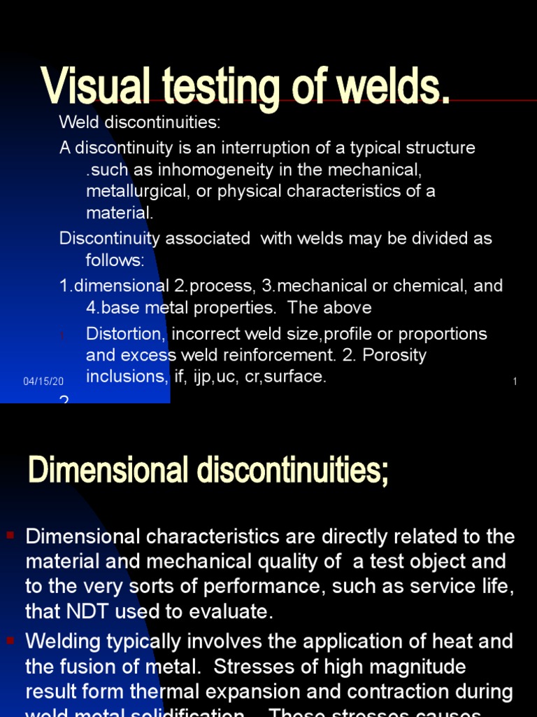 Visual Inspection of Weld Defects | PDF | Nondestructive Testing | Welding