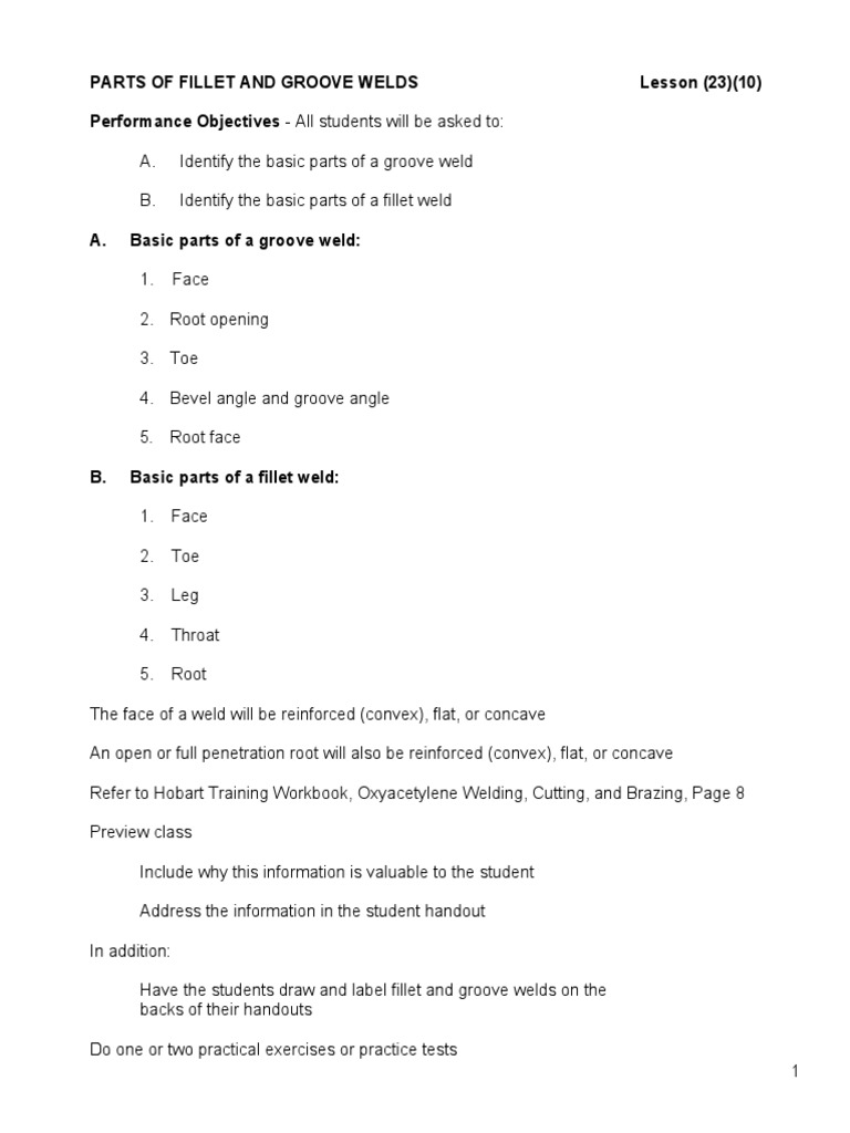 Anatomy of Fillet and Groove Welds | PDF