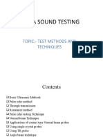Ultra Sound Testing: Opic:-Test Methods and Techniques