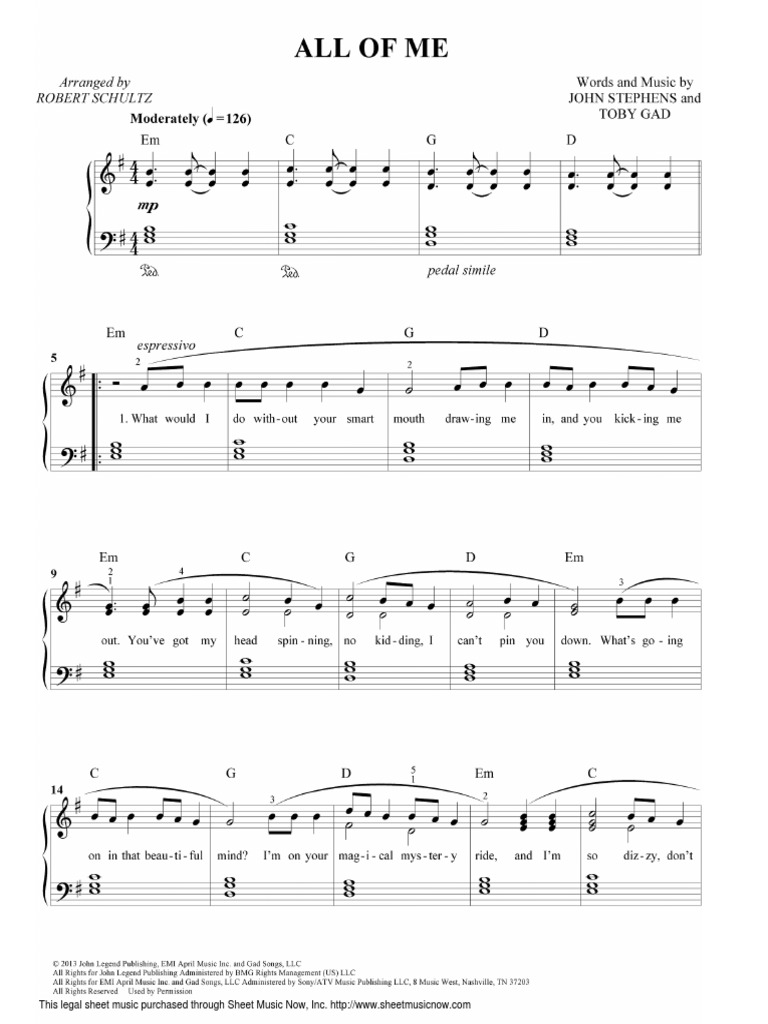 All of Me Easy Piano p443012 PDF