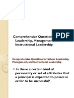 Comprehensive Questions on School Leadership, Management and Instruction