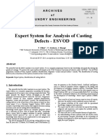 Expert System For Analysis of Casting Defects - ESVOD: Archives of Foundry Engineering