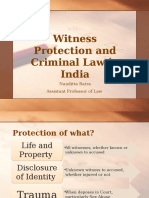Witness Protection and Criminal Law in India: Nanditta Batra Assistant Professor of Law