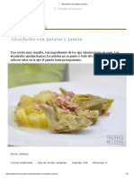 Alcachofas con patatas y jamón