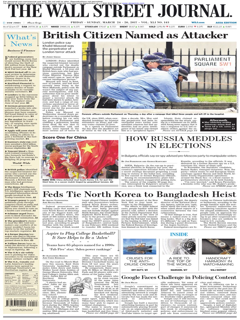 Wallstreetjournalasia 20170324 The Wall Street Journal Asia | PDF | Justice  And Development Party (Turkey) | Recep Tayyip Erdoğan