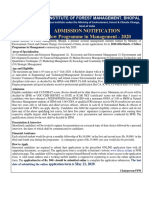 FPM Admission 2020 Notification PDF
