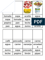 Tarjetas Vocabulario Comida