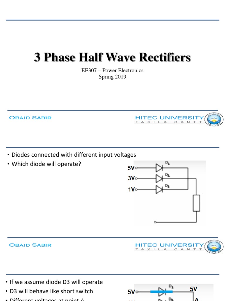 Three-Phase Half Wave Rectifiers | PDF | Diode | Rectifier