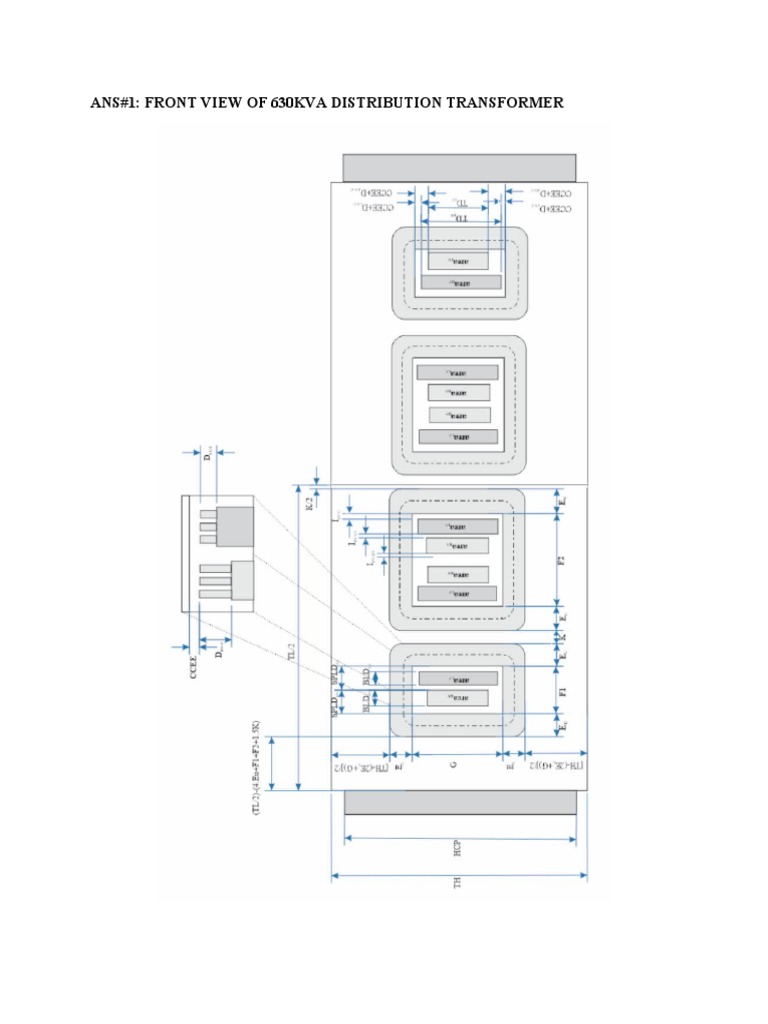 630 KVA Transformer Dimensions Overview | PDF | Transformer | Inductor