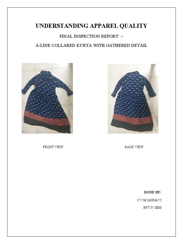 ASG 2 Final Inspection Report | PDF | Seam (Sewing) | Yarn