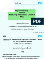 Legal Metrology and The Measuring Instruments Directive (MID)