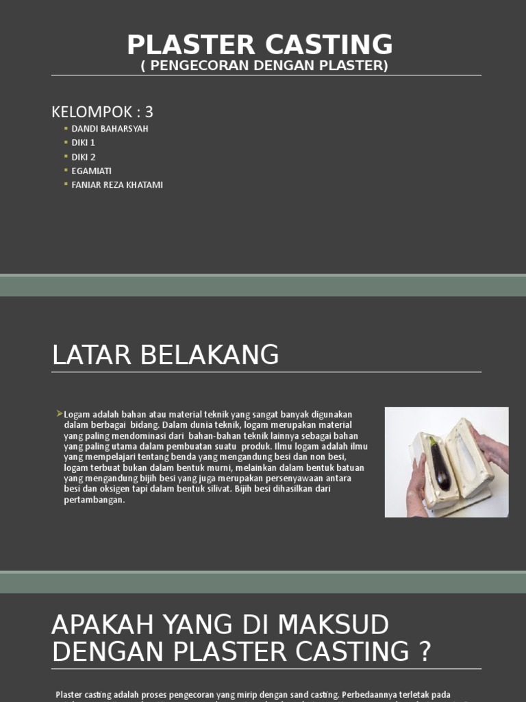 Proses dan Keunggulan Plaster Casting | PDF