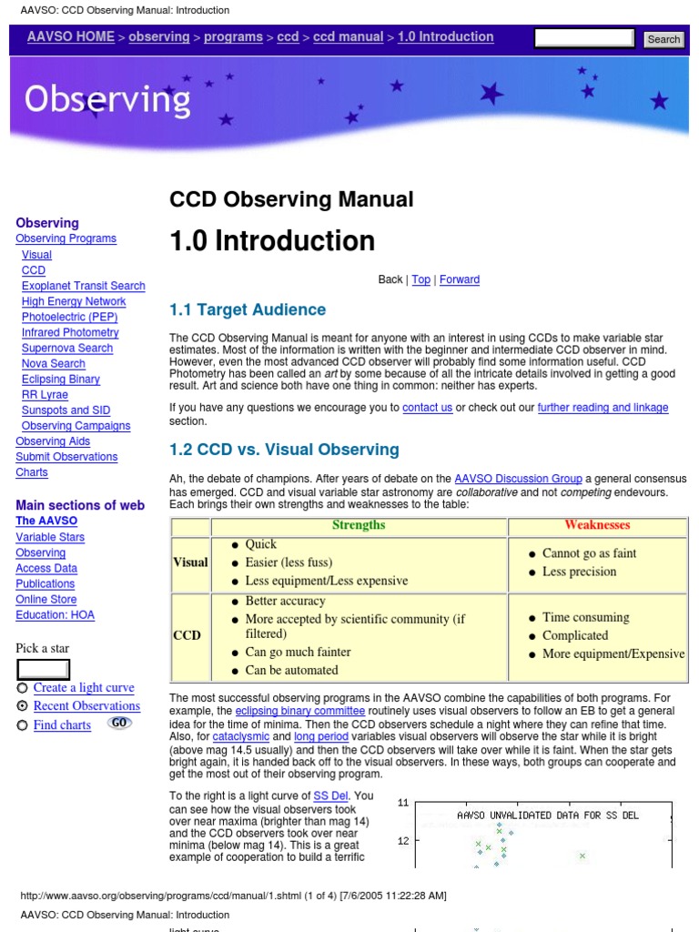 CCD Observing Manual: 1.1 Target Audience | PDF | Charge Coupled Device ...