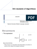 CS 321-Analysis of Algorithms: Instructor: Asim Rehan